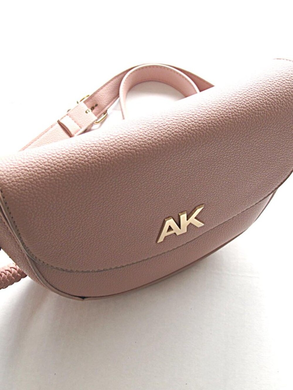 Bag Anne Klein Purse Pink/Salmon handbag crossbody clutch gold accents